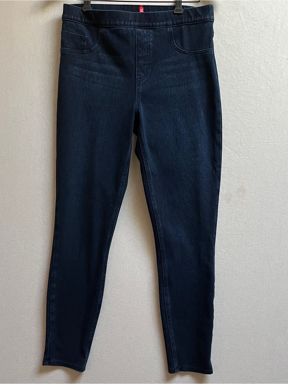 SPANX Jean-ish Dark Indigo Blue Stretch Denim Pull-On Jeggings Size L